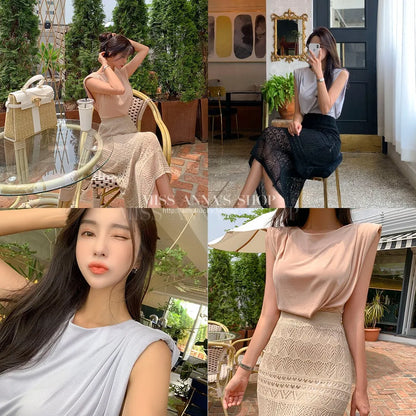 Women’s High-Waist Summer Midi Skirt