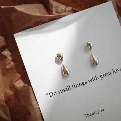 Women’s Silver Water Drop Stud Earrings