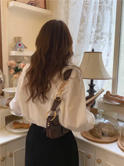 Women Blouse Female Shirt Summer Womens Blouses Spring Maxi Blusas Casual Elegant Vintage Long Sleeve Cotton Oversize Loose