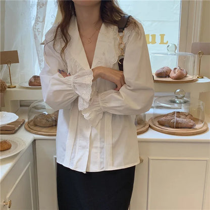 Women Blouse Female Shirt Summer Womens Blouses Spring Maxi Blusas Casual Elegant Vintage Long Sleeve Cotton Oversize Loose