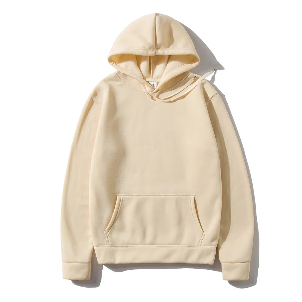 Unisex Solid Color Hoodie – Streetwear Fleece