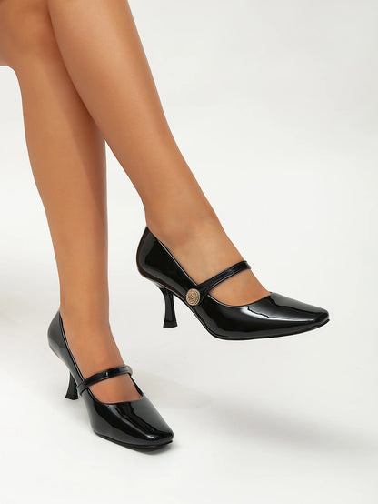 Women’s Square-Toe Slip-On High Heels