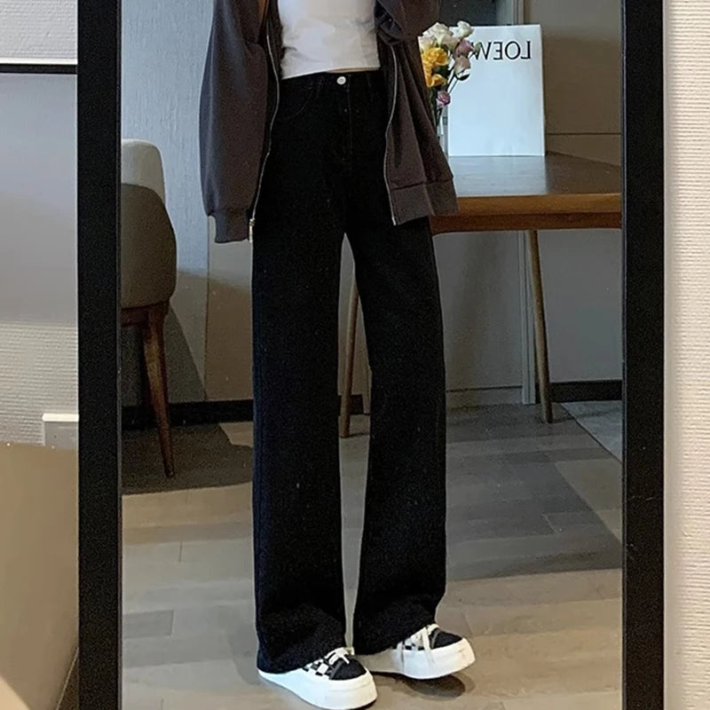 Women’s Vintage Wide-Leg High-Waist Jeans – Denim Pants