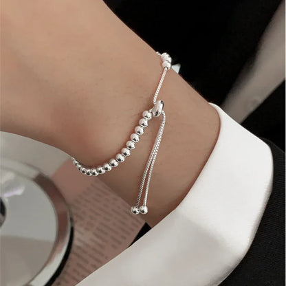 Unisex 925 Sterling Silver Bead Bracelet