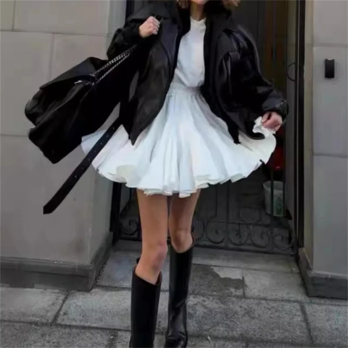Women’s High-Waist Ruffle Mini Skirt