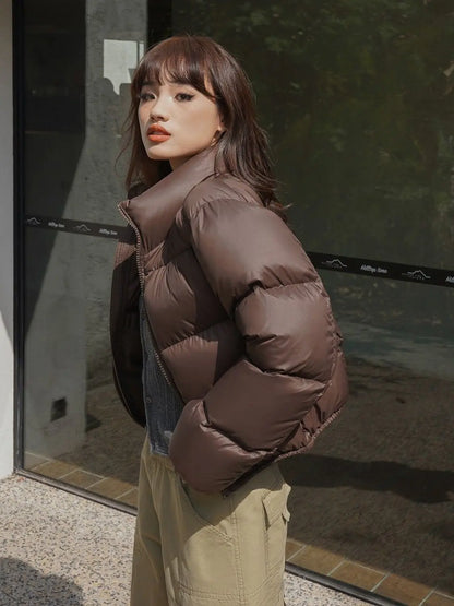 Women’s Cropped Winter Puffer Jacket