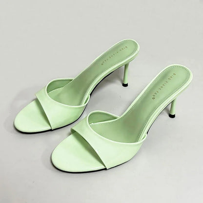 Women’s Thin Heel Round-Toe Slides