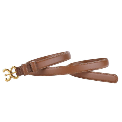 Women’s Luxury Leather Belt with Metal Buckle