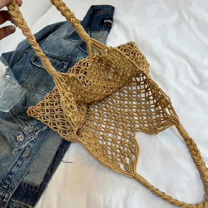 Women’s Hand-Woven Hollow Shoulder Tote