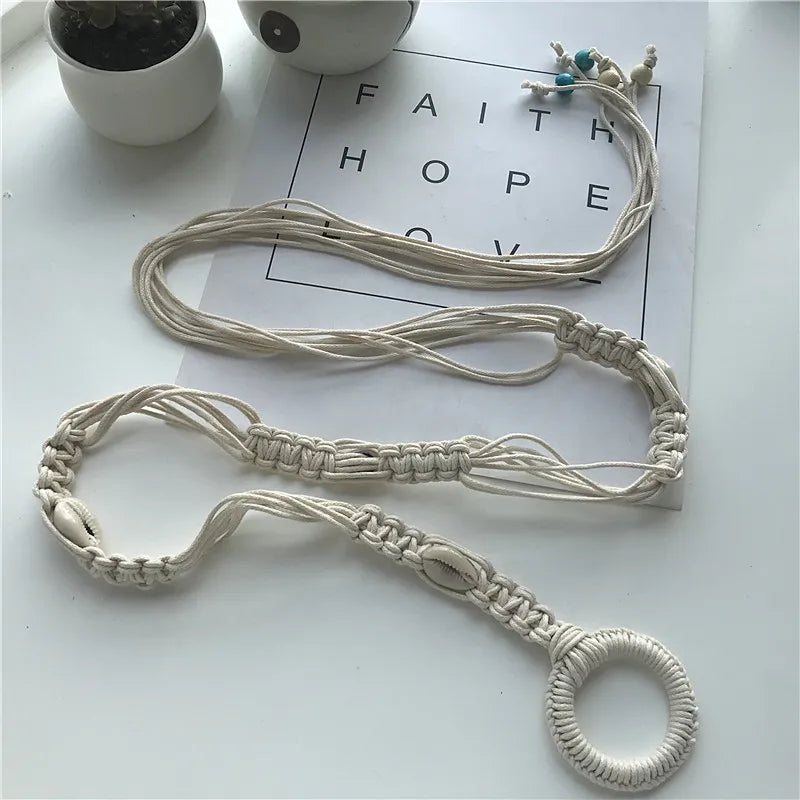 Women’s Braided Tassel Waist Belt