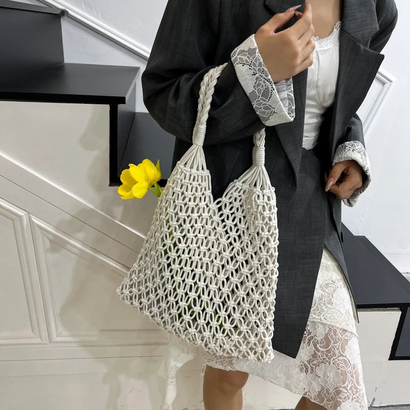 Women’s Hand-Woven Hollow Shoulder Tote