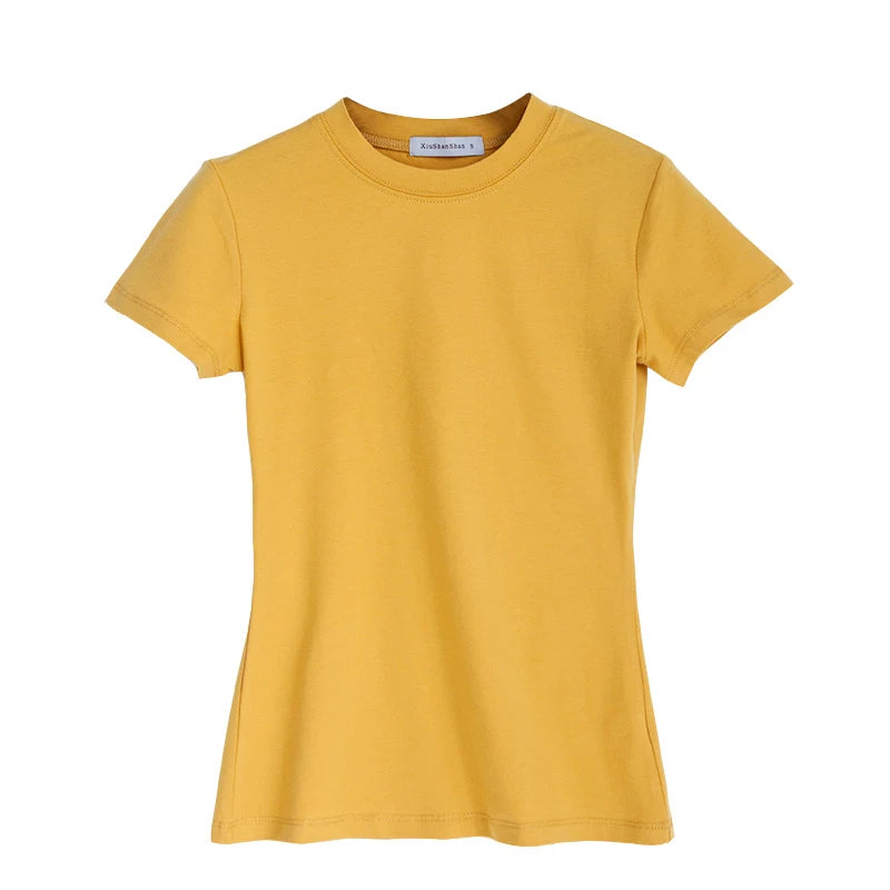 MRMT 2025 Brand New Women's T-Shirts Half-turtleneck Women T shirt for Female Cotton Tight Solid Color Tops Tees Woman Tshirt