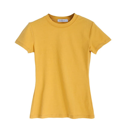 MRMT 2025 Brand New Women's T-Shirts Half-turtleneck Women T shirt for Female Cotton Tight Solid Color Tops Tees Woman Tshirt