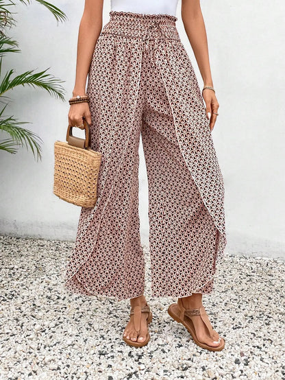Women’s Summer Floral Wide-Leg Skirt Pants – Fashionable Trousers