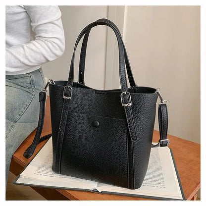 Women’s Designer Leather Handbag – Gold Accent