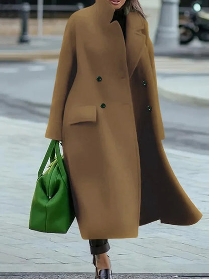 Women’s Woolen Winter Coat with Pockets