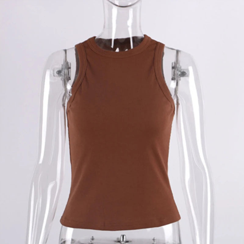 Tank Tops Women Yellow Casual Vest Sleeveless Camis Shoulder Women's Tank Top Ribbed Knitted Tops Summer Woman Shirts Tank Top