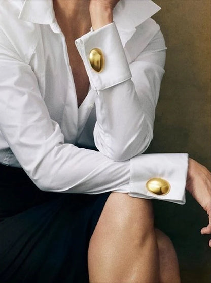 Modigirl Trendy Women's Shirts Office Lady Long Sleeves Classic Tops 2024 New Autumn Spring Original Clothing Blouses for Woman