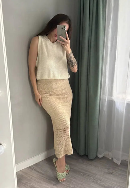 Women’s High-Waist Summer Midi Skirt