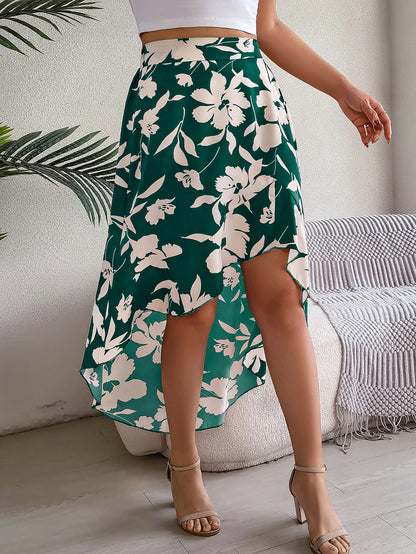 Women’s Floral Ruffle Skirt – Spring Summer