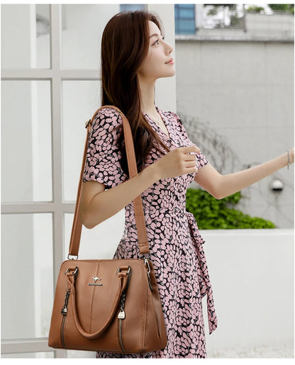 Women’s Luxury Leather Tote – Designer Large Shoulder Bag
