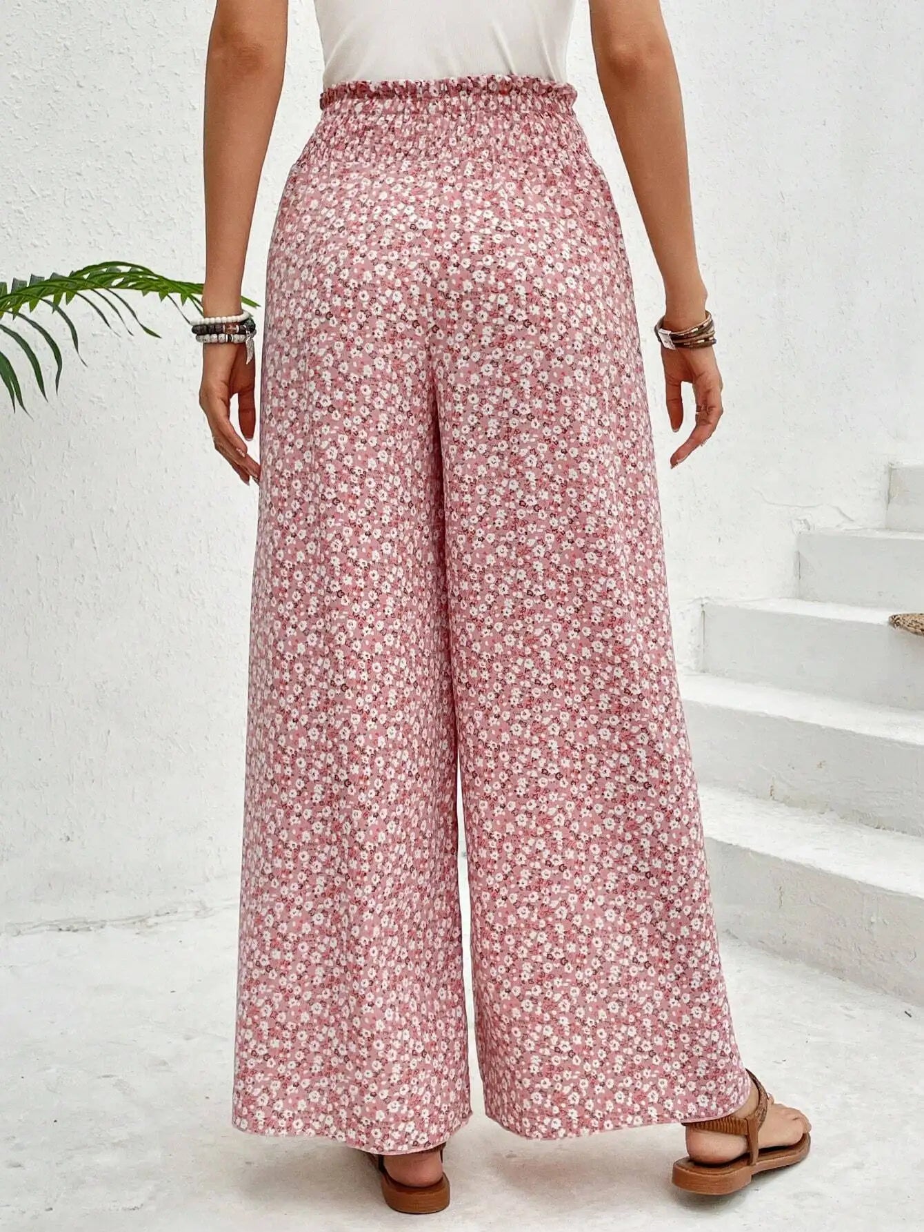 Women’s Summer Floral Wide-Leg Skirt Pants – Fashionable Trousers