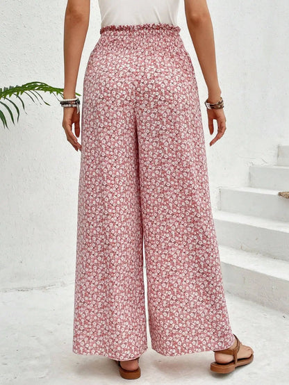 Women’s Summer Floral Wide-Leg Skirt Pants – Fashionable Trousers