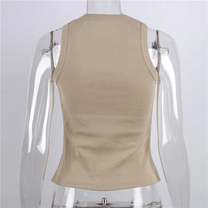 Tank Tops Women Yellow Casual Vest Sleeveless Camis Shoulder Women's Tank Top Ribbed Knitted Tops Summer Woman Shirts Tank Top