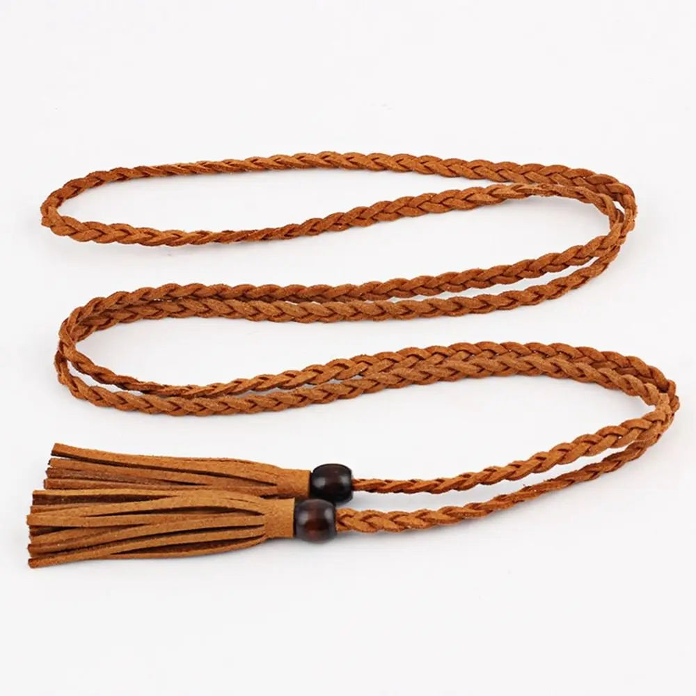 Women’s Boho Leather Braided Waist Belt
