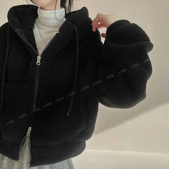 Women’s Winter Hooded Lambswool Jacket