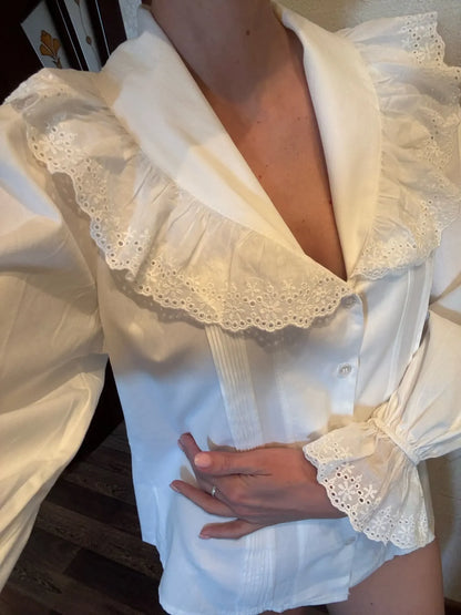 Women Blouse Female Shirt Summer Womens Blouses Spring Maxi Blusas Casual Elegant Vintage Long Sleeve Cotton Oversize Loose