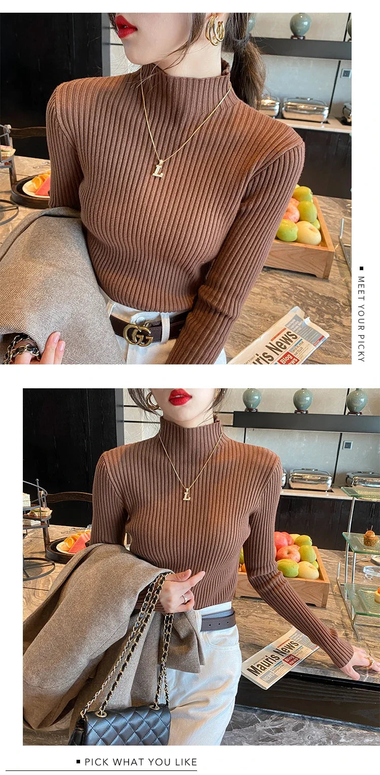 Sweater Women Autumn Winter Long Sleeve Knitted Women Sweater Pullover Slim Knit Sweater Women Tops Blusas Mujer De Moda J996