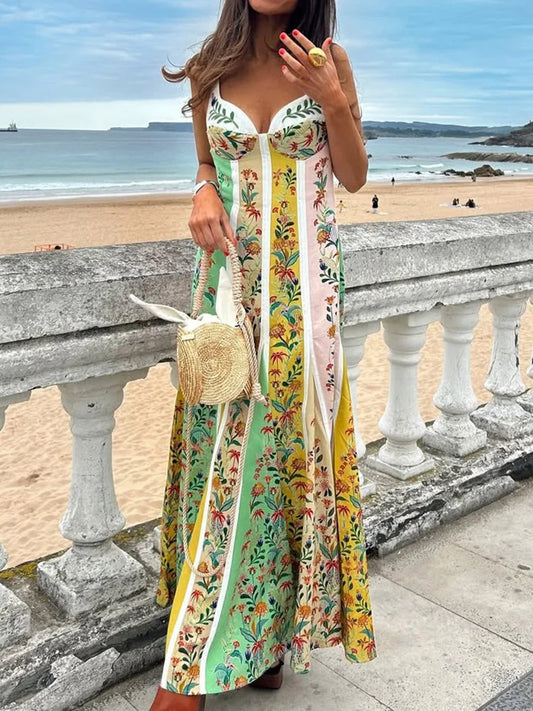 Women’s V-Neck Sleeveless Maxi Dress”