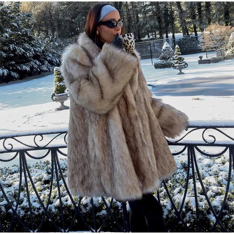 Women’s Luxury Faux Fur Coat