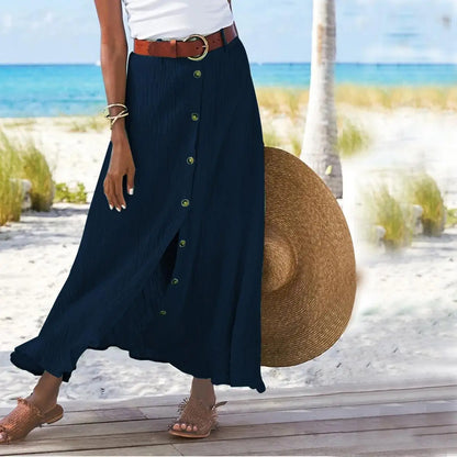 Women’s Cotton Linen A-Line Skirt