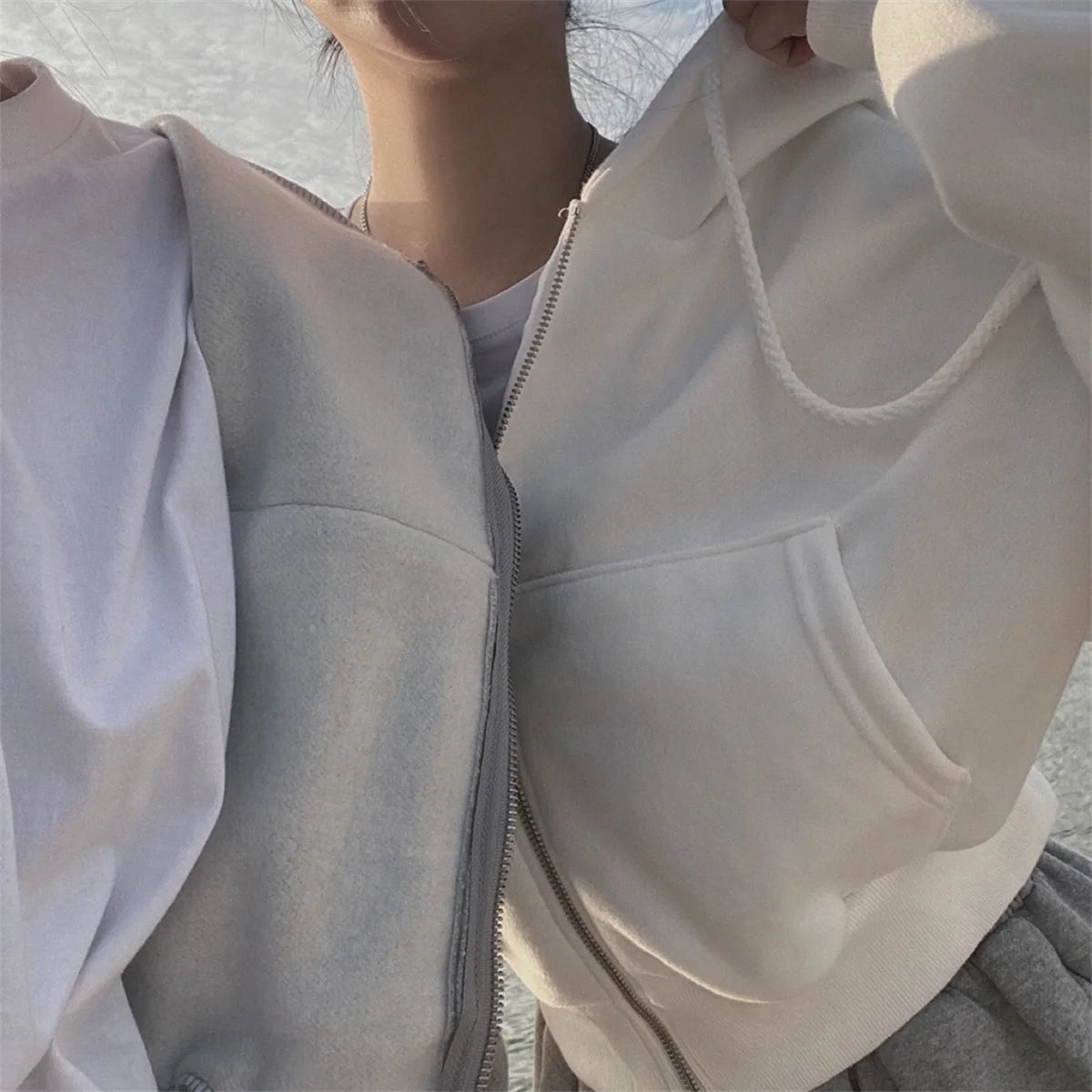 Women’s Retro Oversized Zip-Up Hoodie