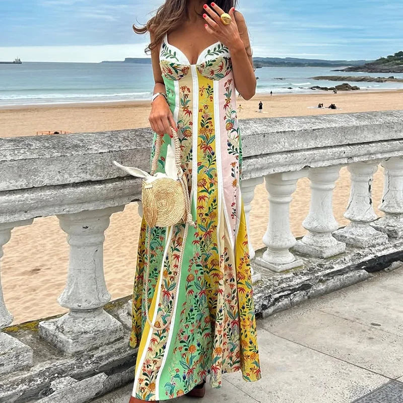 Women’s V-Neck Sleeveless Maxi Dress”