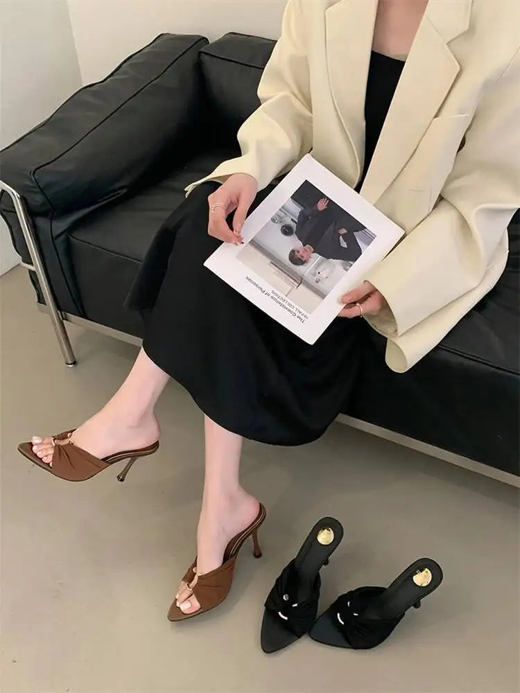 Women’s Open-Toe High Heel Slippers