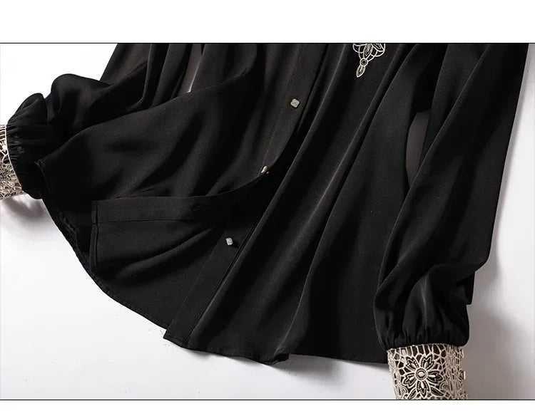 New arrived blouses for women Fashion elegan embroidery ladies shirts Button-Down Tops