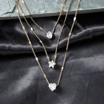 Women’s Multilayer Zircon Pendant Necklace