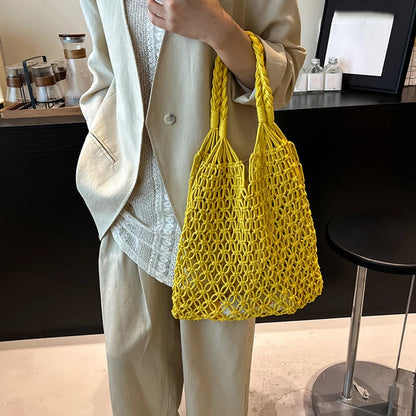 Women’s Hand-Woven Hollow Shoulder Tote