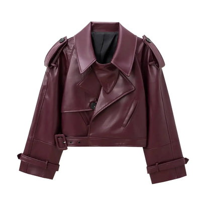 Women’s Faux Leather Bomber