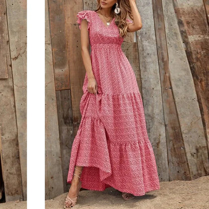 Women’s V-Neck Printed Dress
