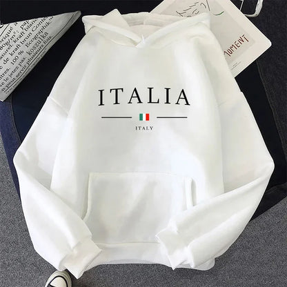 Women’s Italy Print Casual Hoodie