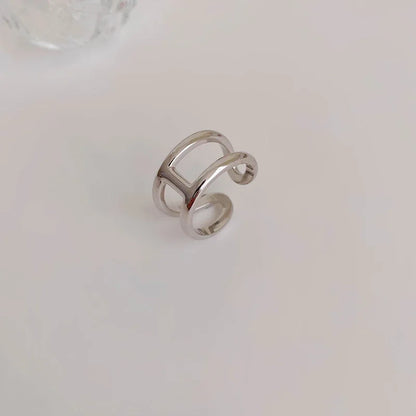 Women’s Punk Geometric Silver Ring