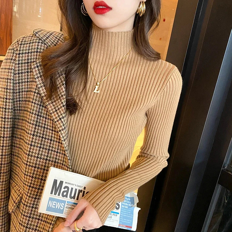 Sweater Women Autumn Winter Long Sleeve Knitted Women Sweater Pullover Slim Knit Sweater Women Tops Blusas Mujer De Moda J996