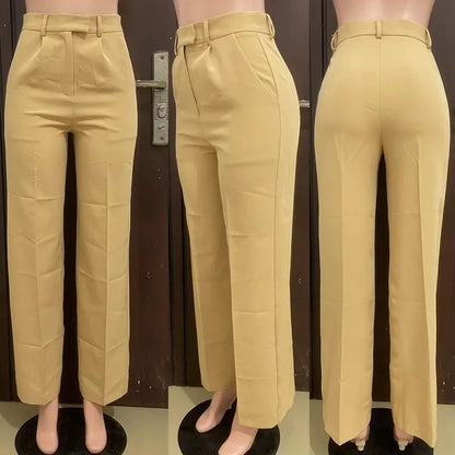 Women’s Elegant Wide-Leg High-Waist Pants – Loose Office Workwear Trousers