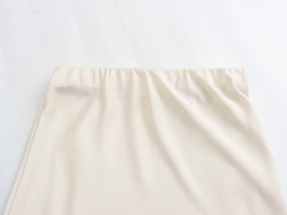 Women’s Satin High-Waist Midi Skirt