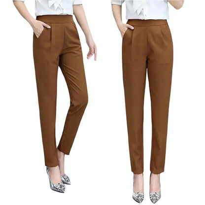 Women’s High-Waist Solid Suit Pants – Elegant Office & Business Trousers