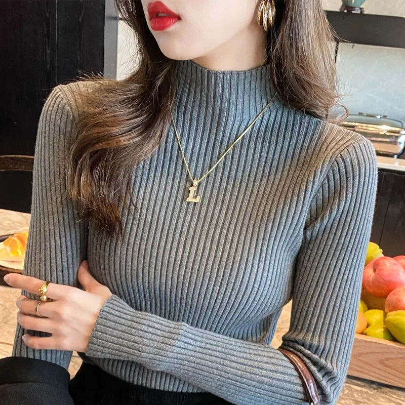Sweater Women Autumn Winter Long Sleeve Knitted Women Sweater Pullover Slim Knit Sweater Women Tops Blusas Mujer De Moda J996